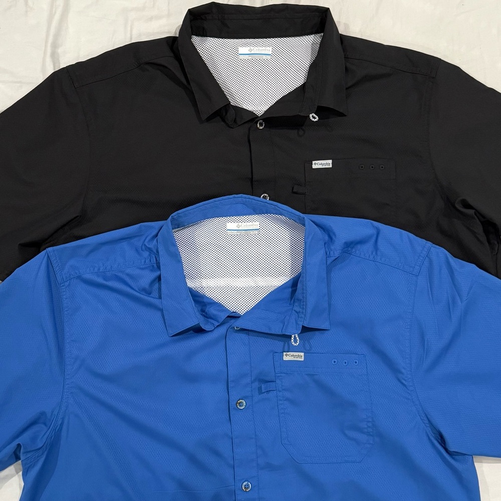 Columbia PFG Black and Blue Men's Shirts